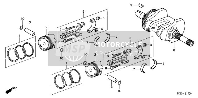 Honda FJS600 2002 Vilebrequin/Piston pour un 2002 Honda FJS600